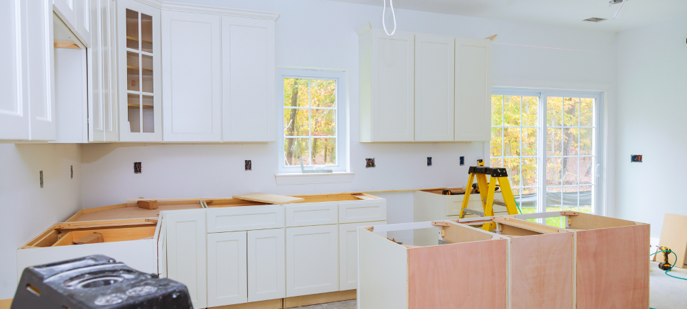 Inspecting Kitchen Cabinets During Installation