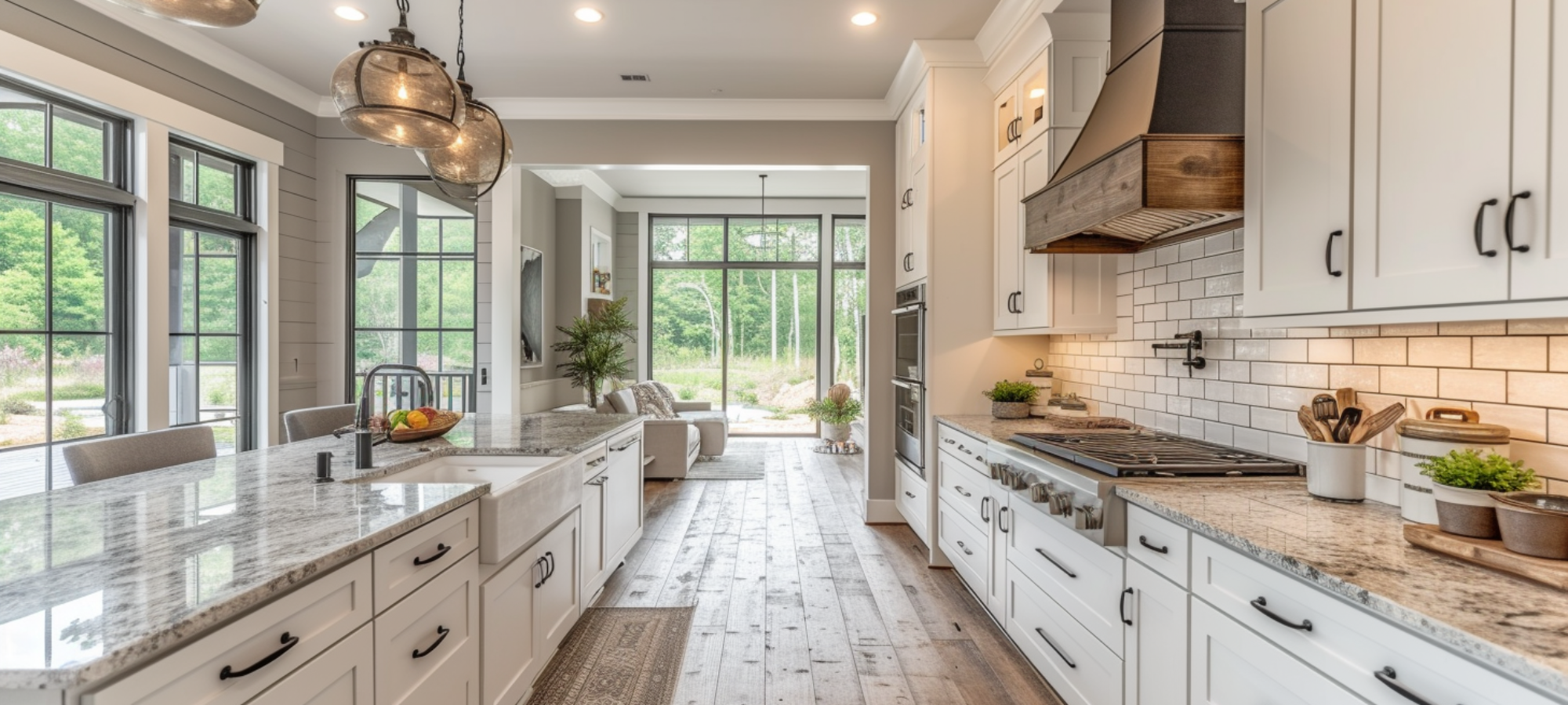  Modern kitchen design featuring white shaker cabinets, a mix of brass and nickel hardware, a stainless steel range, and white quartz countertops